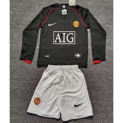 Kit Criança Manga Comprida M-United 2007-08 Alternativo
