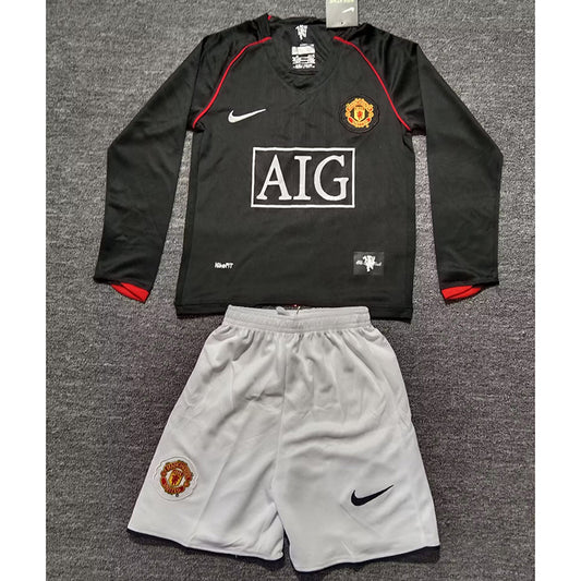 Kit Criança Manga Comprida M-United 2007-08 Alternativo