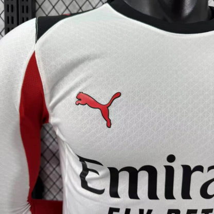 Camisola Manga Comprida Ac Milan 2025-26 Alternativa Branca Versão Jogador