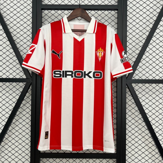 Camisola Real Sporting de Gijón 2025-26 Principal Versão Adepto