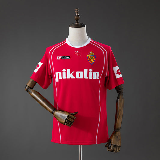 Camisola Real Saragoça 2004-05 Alternativa Vermelha Versão Adepto