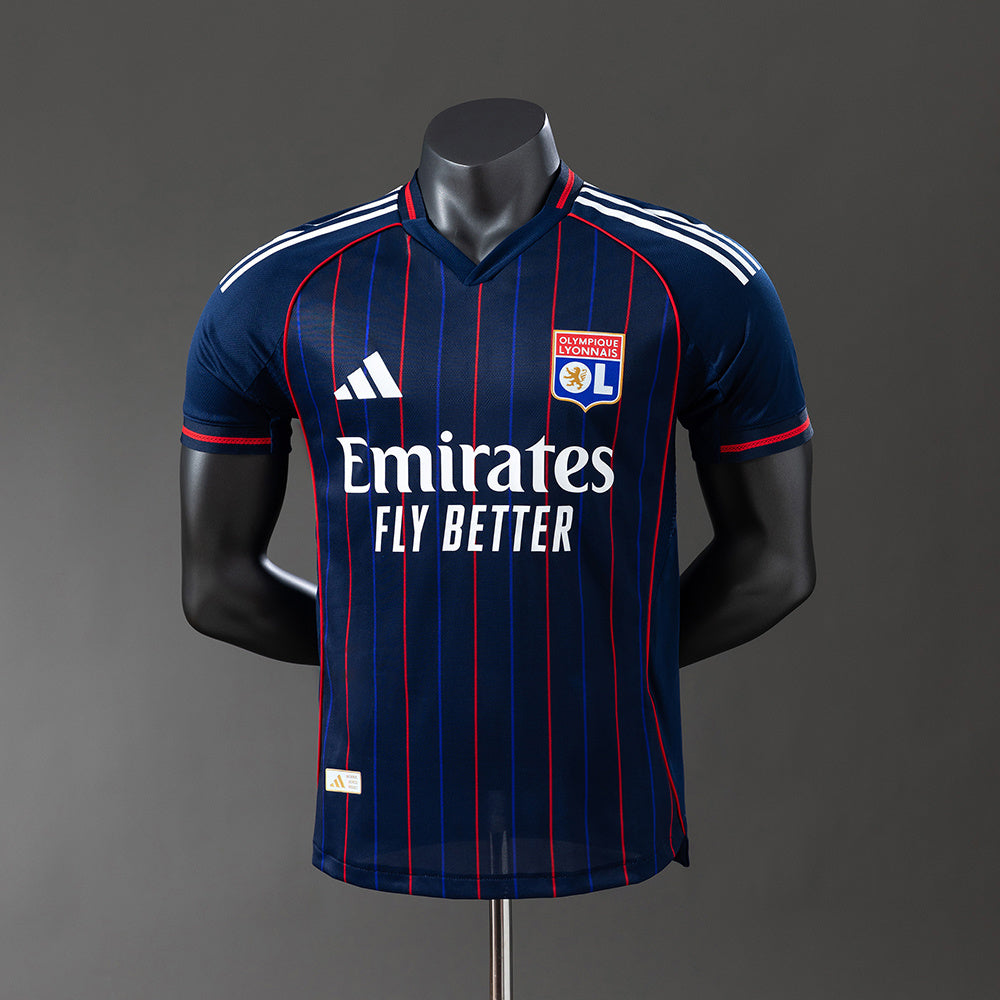Camisola Olympique Lyon 2025-26 Alternativa Azul Versão Jogador