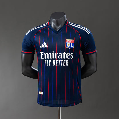 Camisola Olympique Lyon 2025-26 Alternativa Azul Versão Jogador