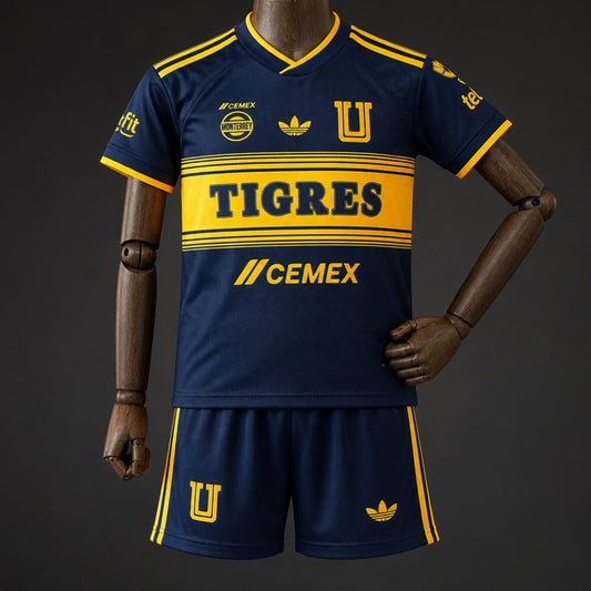 Kit Criança Tigres UANL 2026-27 Alternativo Azul