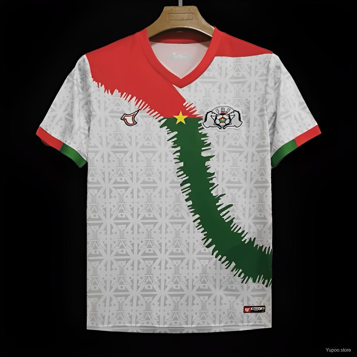 Camisola Burkina Faso 2024 Alternativa Branca Versão Adepto