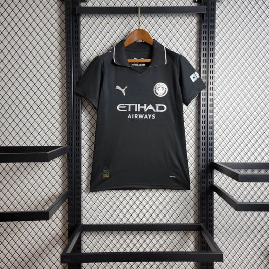 Camisola MCI 2025-26 Alternativa Preta Versão Mulher