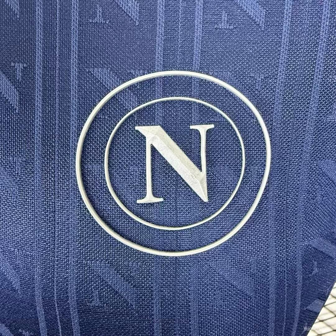 Camisola Napoles 2025-26 Alternativa Azul UCL Versão Jogador