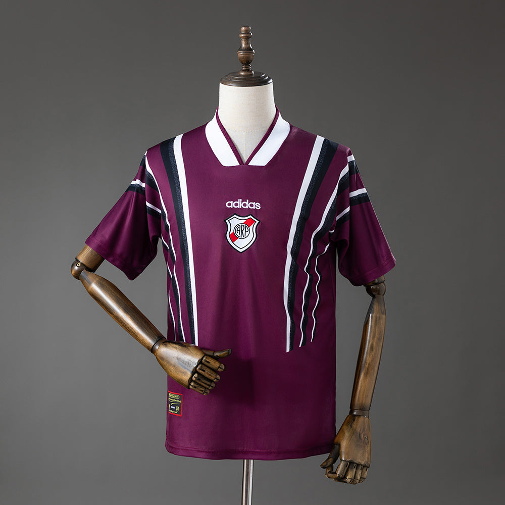Camisola CA River Plate 1997-98 Alternativa Roxa Versão Adepto
