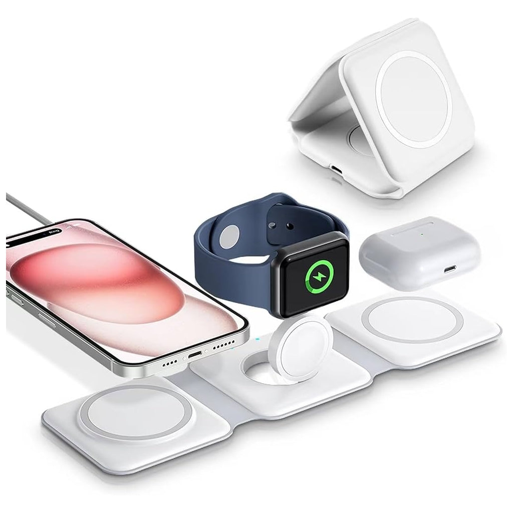 Carregador Wireless 3 em 1 Dobrável (Entrega Imediata)