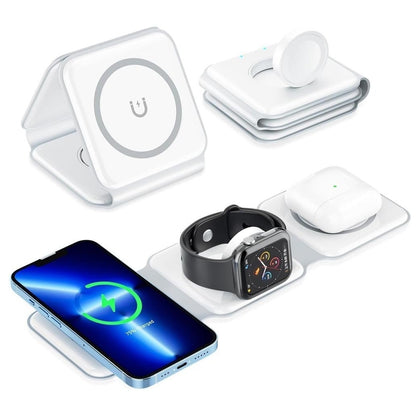 Carregador Wireless 3 em 1 Dobrável (Entrega Imediata)