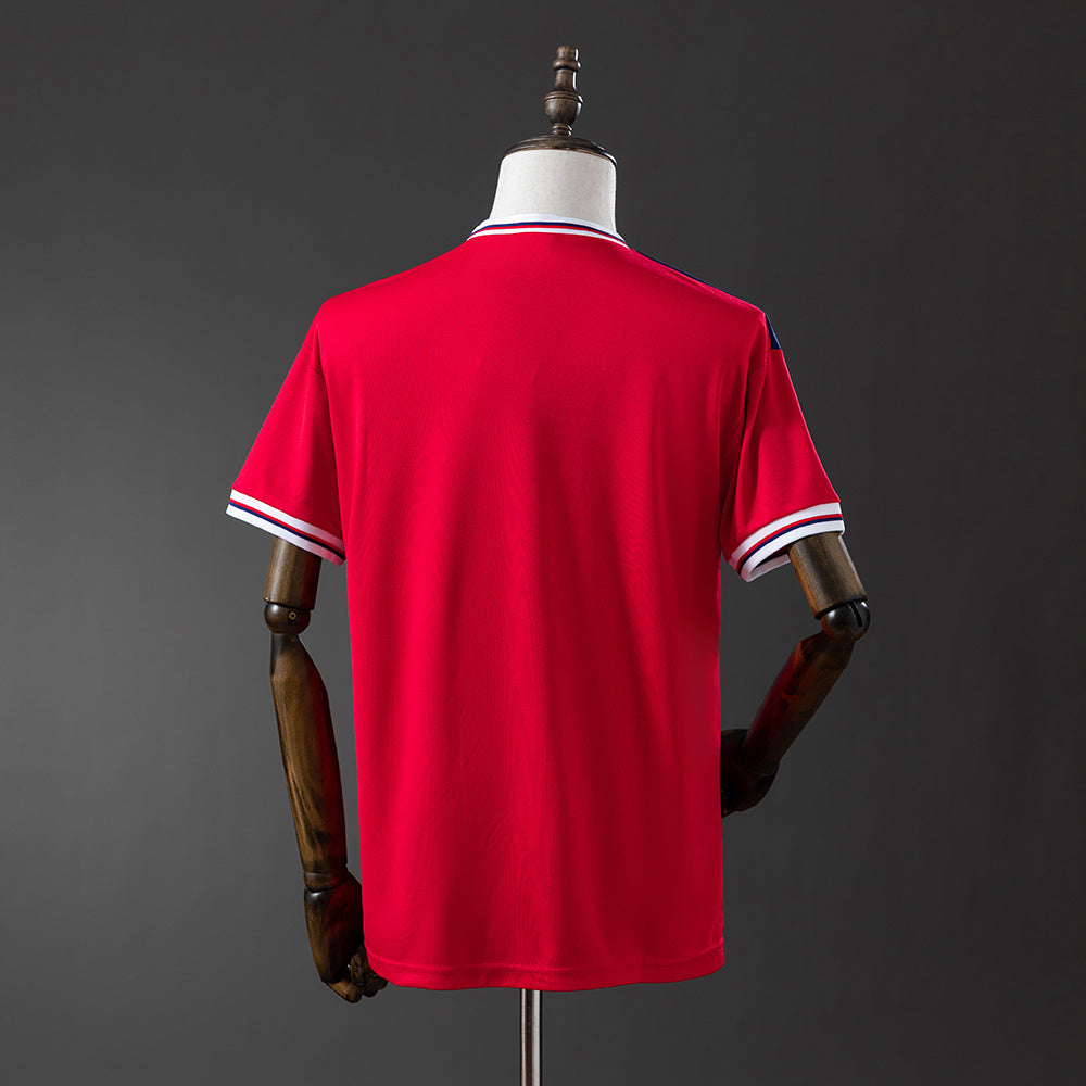 Camisola Inglaterra 1982 Alternativa Vermelha Versão Adepto
