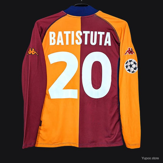 Camisola Manga Comprida AS Roma 2001-02 Principal UCL BATISTUTA #20