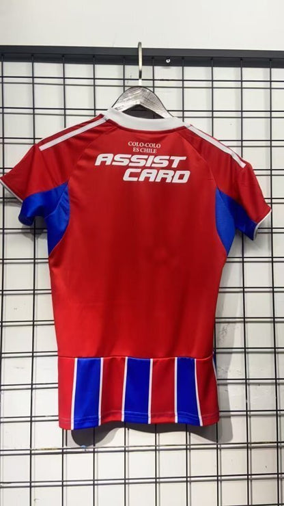 Camisola CSD Colo Colo Azul 2024-25 Alternativa Vermelha Versão Mulher