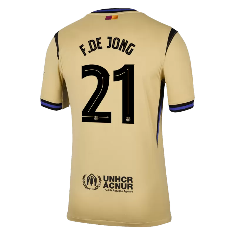 Camisola FC Barcelona 2025-26 Alternativa Amarela UCL Versão Adepto F.DE JONG #21