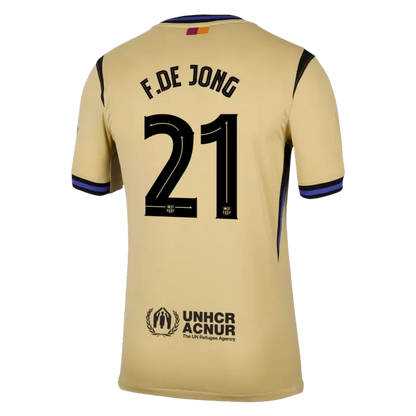 Camisola FC Barcelona 2025-26 Alternativa Amarela UCL Versão Adepto F.DE JONG #21