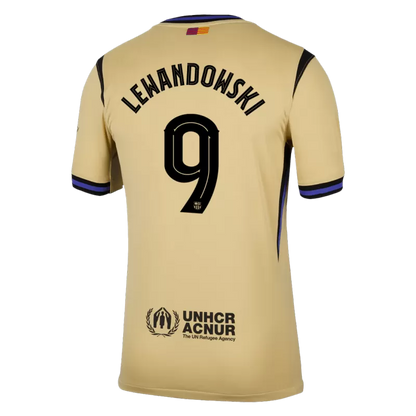 Camisola FC Barcelona 2025-26 Alternativa Amarela UCL Versão Adepto LEWANDOWSKI #9