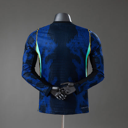Camisola Manga Comprida Brasil 2026 Alternativa Azul Versão Jogador