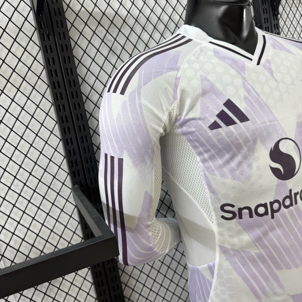Camisola Manga Gomprida M-United 2025-26 Alternativa Branca Versão Jogador