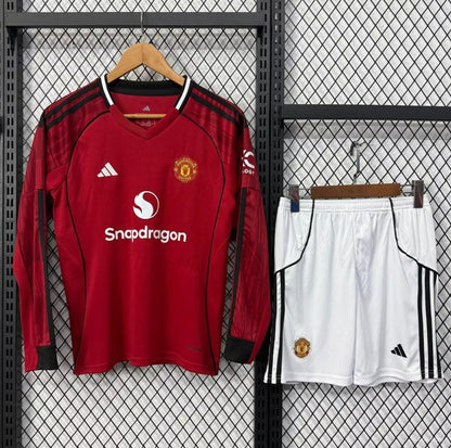Kit Criança Manga Comprida M-United 2025-26 Principal