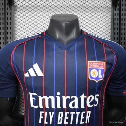 Camisola Olympique Lyon 2025-26 Alternativa Azul Versão Jogador
