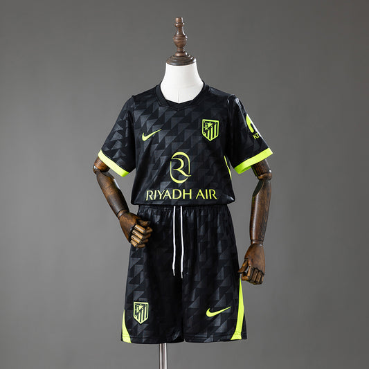 Kit Criança Atletico Madrid 2026-27 Alternativo Preto