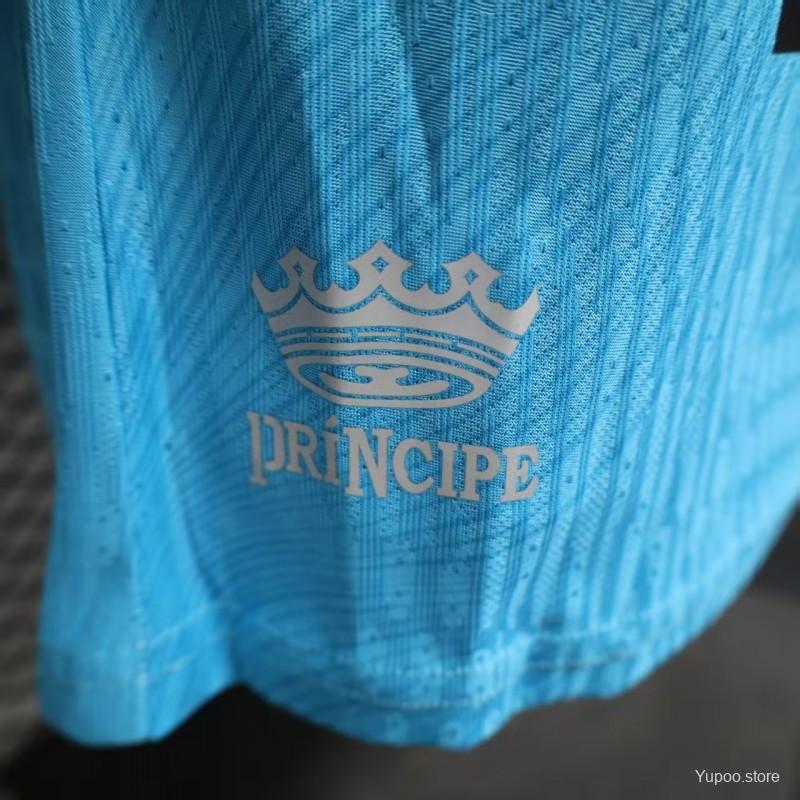 Camisola Santos FC 2025-26 Alternativa Azul Versão Jogador Todos Patrocinadores