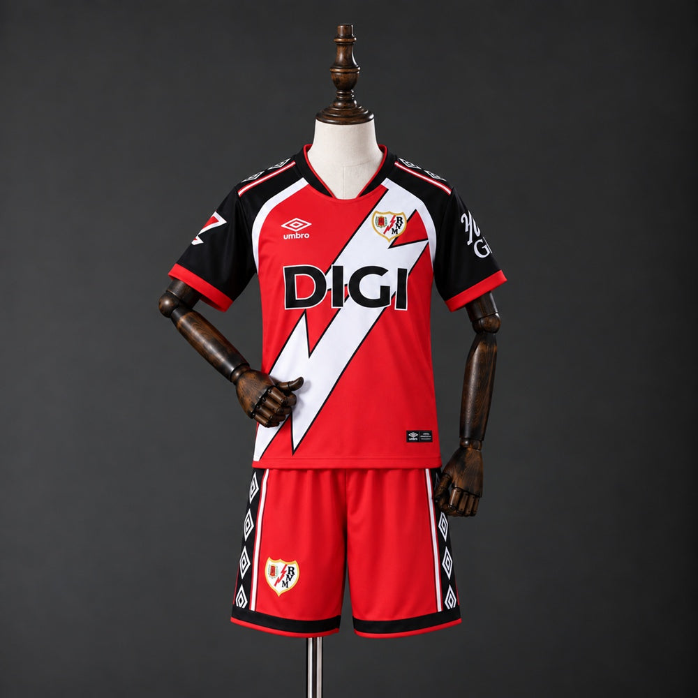 Kit Criança Rayo Vallecano 2026-27 Alternativo Vermelho
