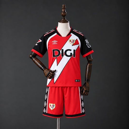 Kit Criança Rayo Vallecano 2026-27 Alternativo Vermelho