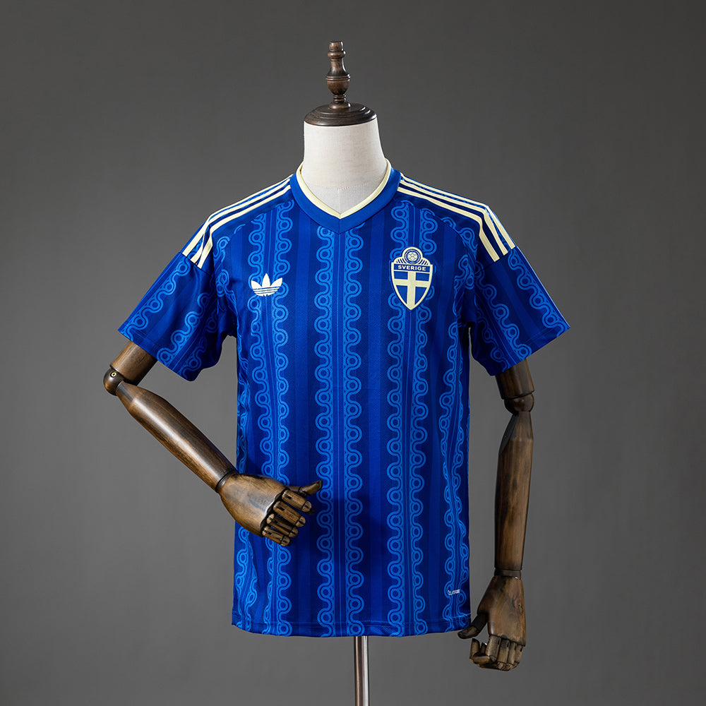 Camisola Suecia 2026 Alternativa Azul Versão Adepto