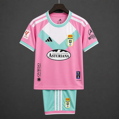 Kit Criança Real Oviedo 2026-27 Alternativo Rosa