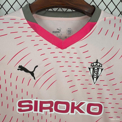 Camisola Real Sporting de Gijón 2024-25 Alternativa Rosa Versão Adepto