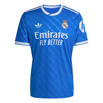 Camisola Real Madrid CF 2025-26 Alternativa Azul Versão Adepto MBAPPÉ #10