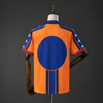 Camisola FC Barcelona 1997-98 Alternativa Laranja Versão Adepto