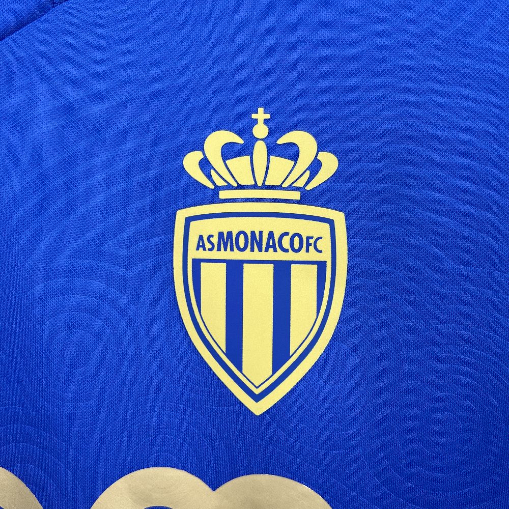 Camisola AS Monaco 2025-26 Alternativa Azul Versão Adepto