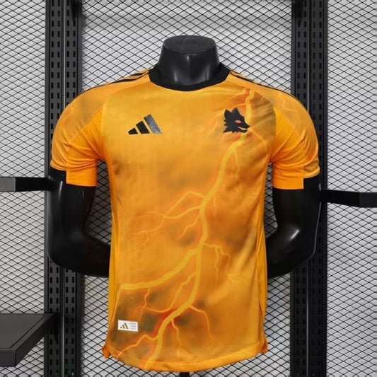 Camisola AS Roma 2025-26 Alternativa Amarela Versão Jogador