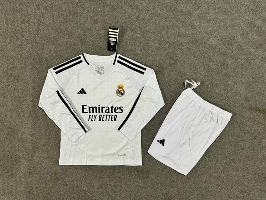 Kit Criança Manga Comprida Real Madrid CF 2024-25 Principal