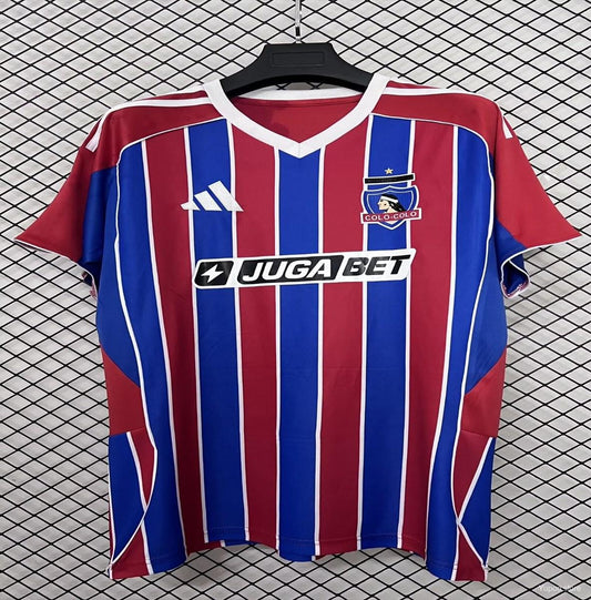 Camisola CSD Colo Colo Azul 2024-25 Alternativa Vermelha Versão Adeprto