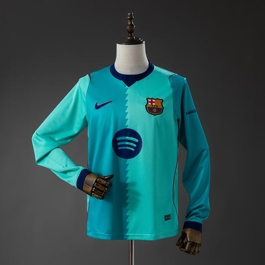 Camisola Manga Comprida FC Barcelona 2026-27 Alternativa Azul Versão Adepto