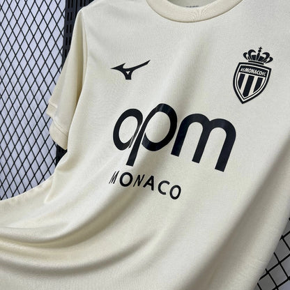 Camisola AS Monaco 2025-26 Alternativa Amarela Versão Adepto