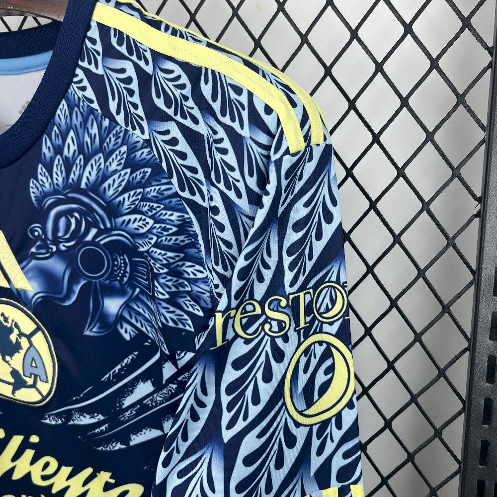 Camisola Manga Comprida CF America 2025-26 Alternativa Azul Versão Adepto