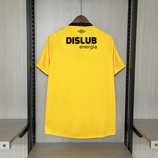 Camisola SC Recife 2024-25 Alternativa Amarela Versão Adepto Todos Patrocinadores