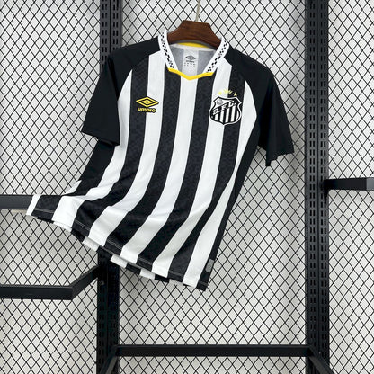 Camisola Santos FC 2025-26 Alternativa Preta/Branca Versão Adepto