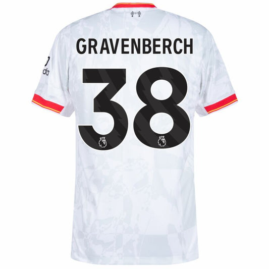 Camisola LIV 2024-25 Alternativa Branca Versão Adepto GRAVENBERCH #38
