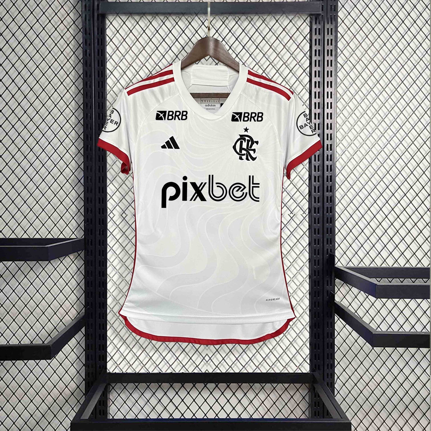 Camisola Flamengo 2024-25 Alternativa Branca Versão Mulher Todos Patrocinadores