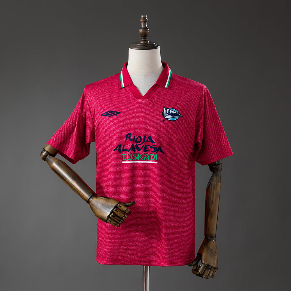 Camisola Deportivo Alaves 2002-03 Alternativa Vermelha Versão Adepto