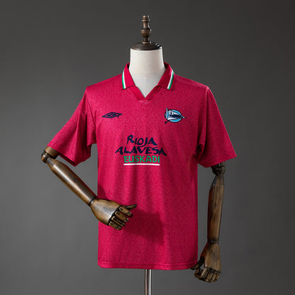 Camisola Deportivo Alaves 2002-03 Alternativa Vermelha Versão Adepto