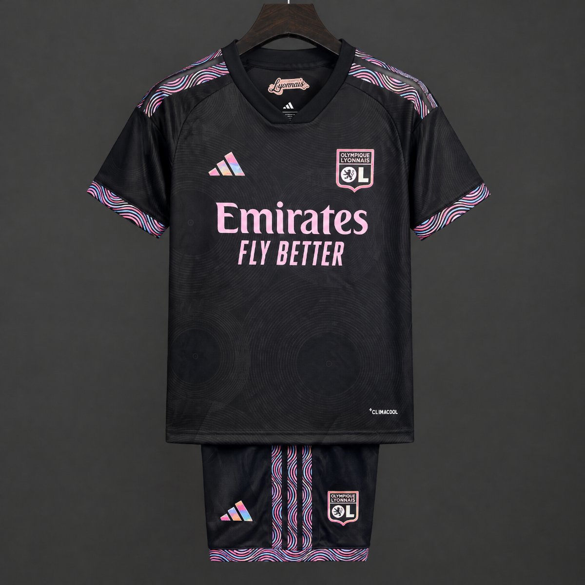 Kit Criança Olympique Lyon 2026-27 Alternativo Preto