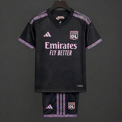 Kit Criança Olympique Lyon 2026-27 Alternativo Preto