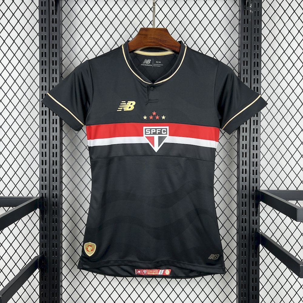 Camisola São Paulo FC 2025-26 Alternativa Preta Lisa Versão Mulher