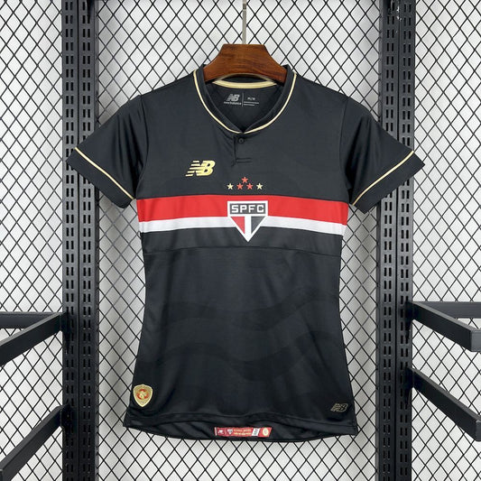 Camisola São Paulo FC 2025-26 Alternativa Preta Lisa Versão Mulher